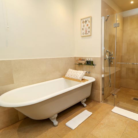 Soak in the roll top bath after a busy day of exploring