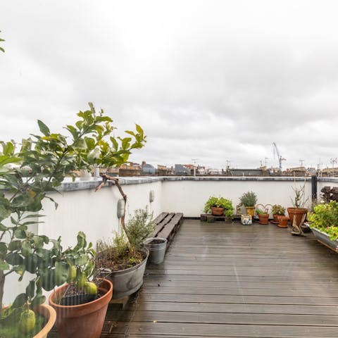 An enviable rooftop terrace