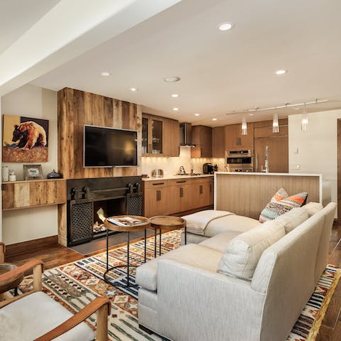 Spend a cosy evening in and relax in front of the fire