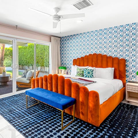 Enjoy garden views whilst lounging in the bedroom