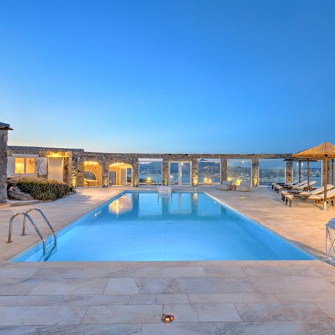 Round off the day with an evening swim in the private pool
