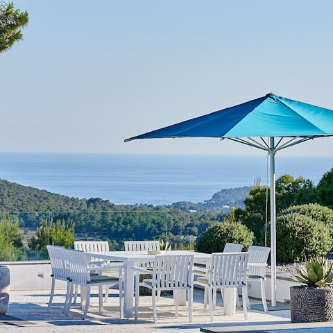 Take in the breathtaking views as you tuck into lunch