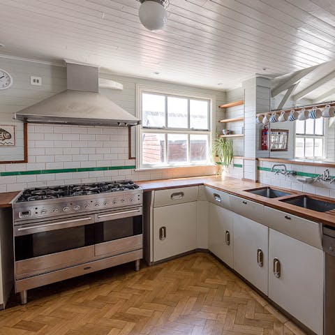 Cook freshly caught fish in the fully equipped kitchen