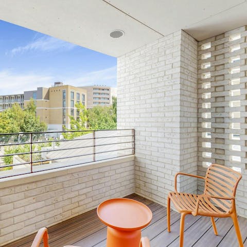 Enjoy a sundowner or two on the private balcony