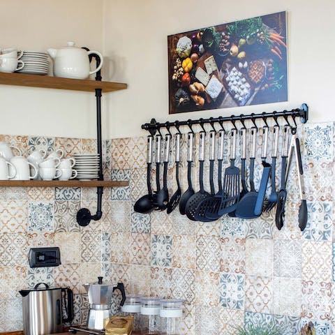 Cook up an Italian feast from the home's authentic Italian kitchen