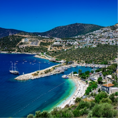 Hop on a boat from Kalkan Harbour to explore the bays