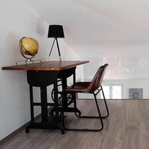 Separate work from play and leave your laptop in the tucked-away mezzanine study