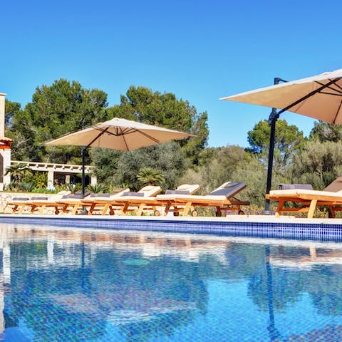 Find space for everyone with the long row of sun loungers