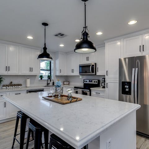 Whip up wonderful meals in the contemporary kitchen