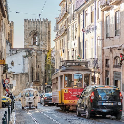 The charming street scene outside