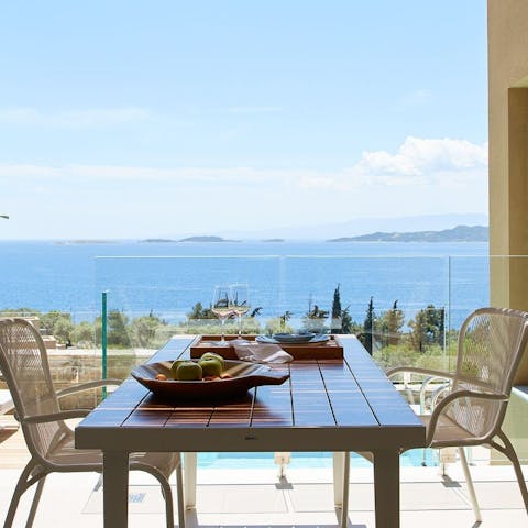 Enjoy a delicious alfresco meal out on the terrace as you admire the sea view