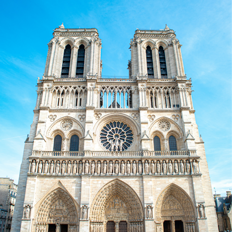 Hop on the Metro and be at the Notre-Dame Cathedral in twenty-five minutes