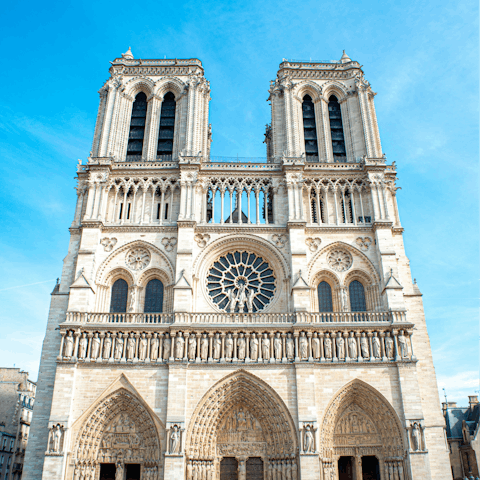 Hop on the Metro and be at the Notre-Dame Cathedral in twenty-five minutes
