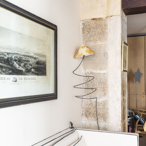 Appreciate the home's rustic charm throughout your stay