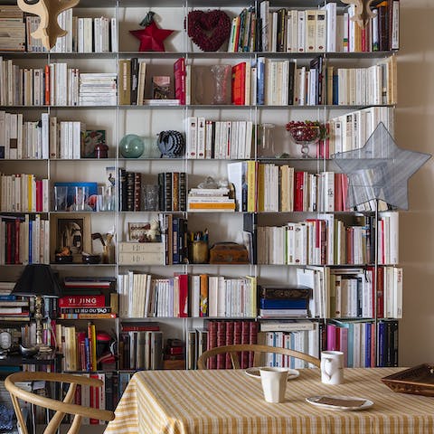 Pick a book from the extensive collection for bedtime reading