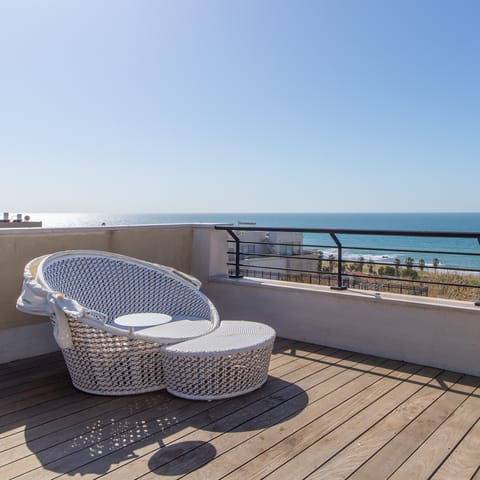 Rooftop terrace with sea views
