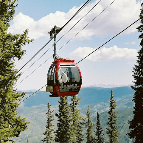 Ride the Silver Queen Gondola, a twelve-minute walk away
