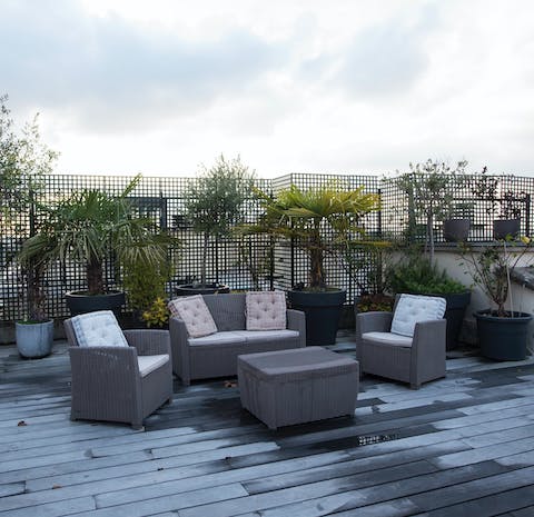 The rooftop terrace