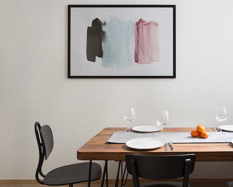 The stylish dining area