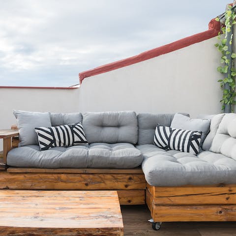 The wonderful rooftop terrace