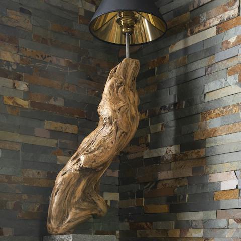 The beautiful wooden lamp