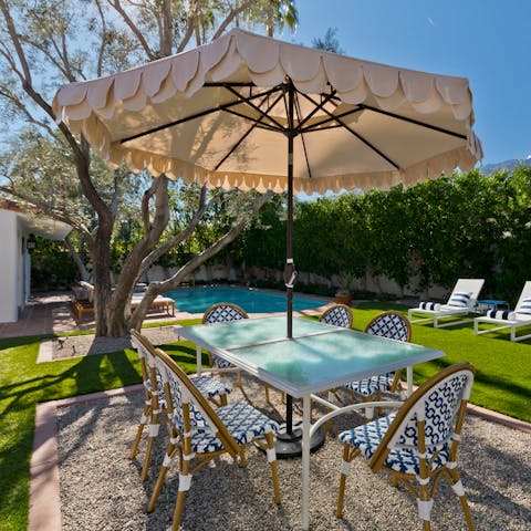 Gather together in the garden for sunset drinks