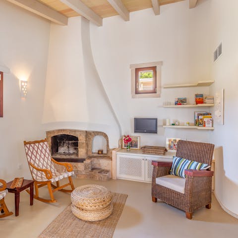 Retreat from the heat in the traditional-style living area