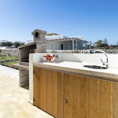 Fire up the outdoor barbecue and enjoy an Italian inspired feast on the terrace