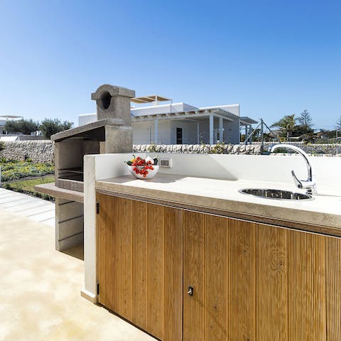 Fire up the outdoor barbecue and enjoy an Italian inspired feast on the terrace