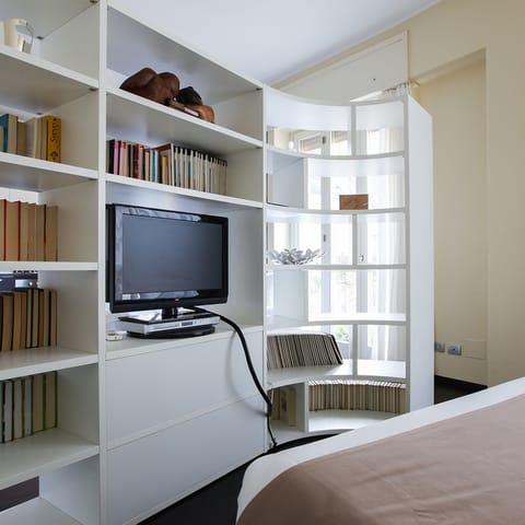 The curved shelving unit