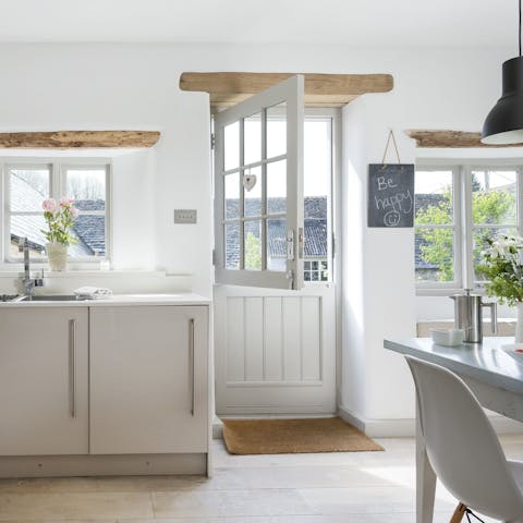 Open up the kitchen stable door onto the south-facing walled garden