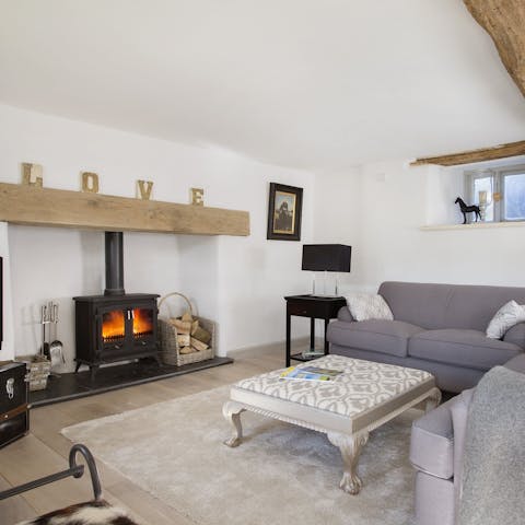 Curl up beside the wood-burning stove after long country walks