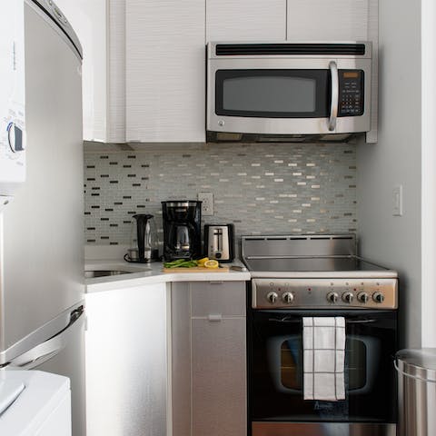 The fully equipped kitchenette