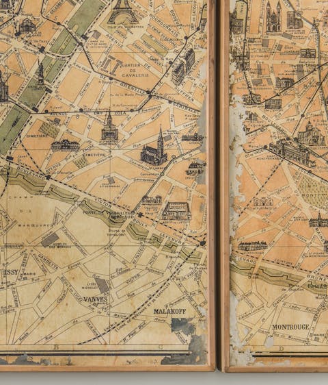 The vintage map of Paris