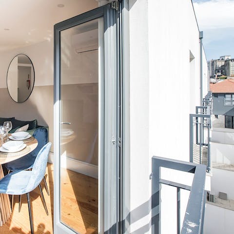 Perch on your Juliet balcony with a coffee and a pastel de nata