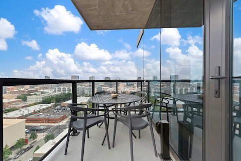 Gaze out over the Chicago skyline on the private balcony