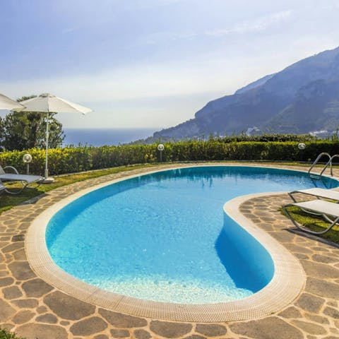 Gaze out to sea from the private pool