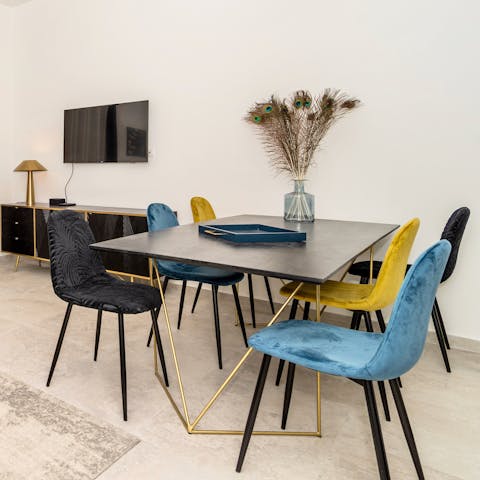 Have croissants and coffee at the dining table before a day out