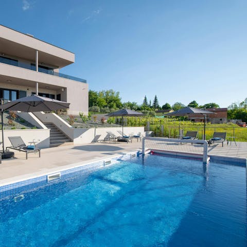 Cool off with a dip in one of the private swimming pools