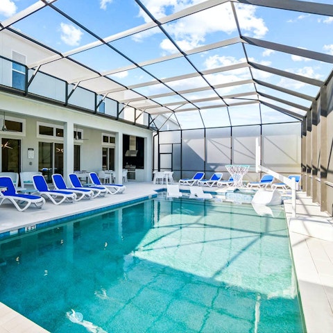 Feel refreshed after a long swim in the private pool