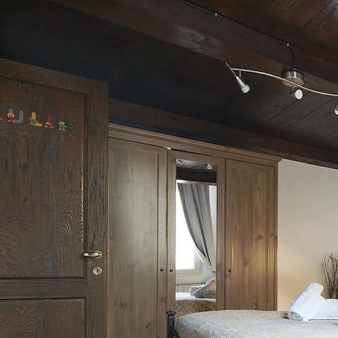 Plenty of exposed woodwork