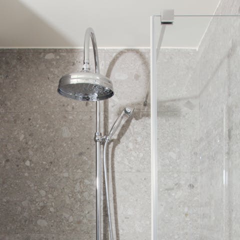 A luxurious rainfall shower
