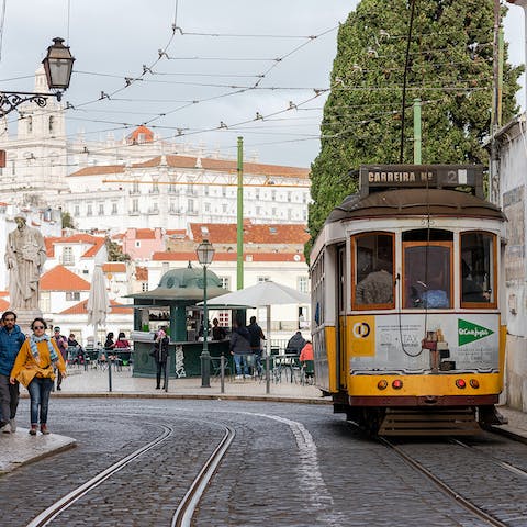 Go out and explore your Alfama neighbourhood – São Jorge Castle is a two-minute walk away