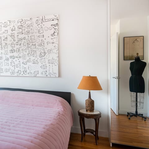 A creative, artistic bedroom