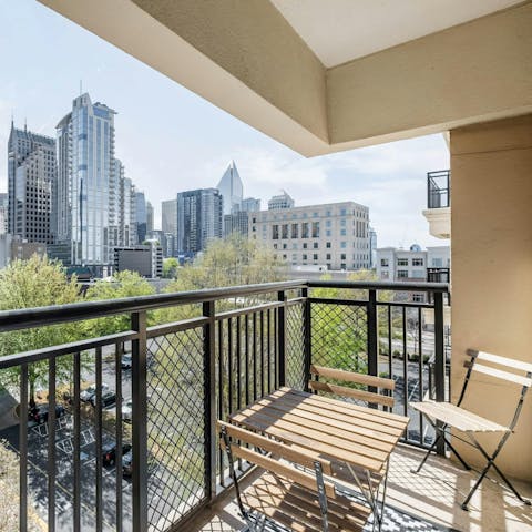Enjoy an alfresco breakfast with cityscape views