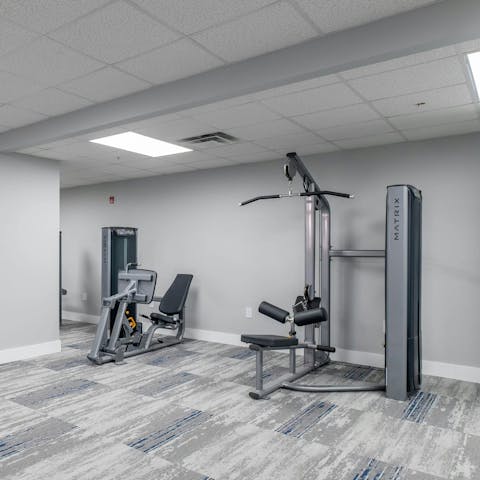 Keep your fitness routine up with the communal gym