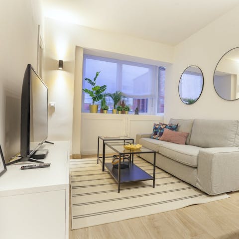 Connect your Netflix account and unwind on the sofa after a busy day of sightseeing