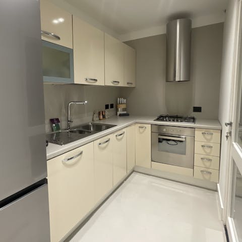 Rustle up meals in the fully-equipped kitchen