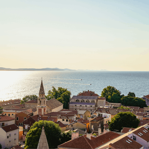 Explore the historic city of Zadar, a thirty-minute drive away