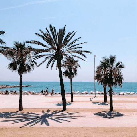 Splash about in the sea at Barceloneta beach